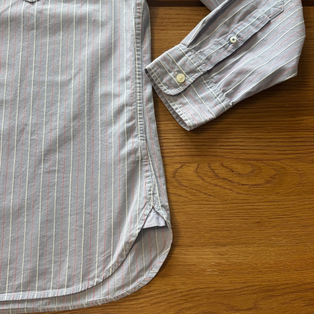 American Eagle Mens Vintage Fit Striped Button Down Shirt Light Blue Medium - Picture 5 of 6